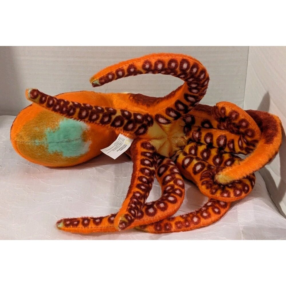 National Geographic Octopus Plush Realistic Orange Stuffed Animal Ocean Sea 11" - Picture 9 of 16